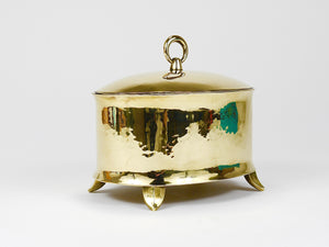 Caja o bol de latón Art Nouveau con tapa, Otto Prutscher, Melzer & Neuhardt, años 20