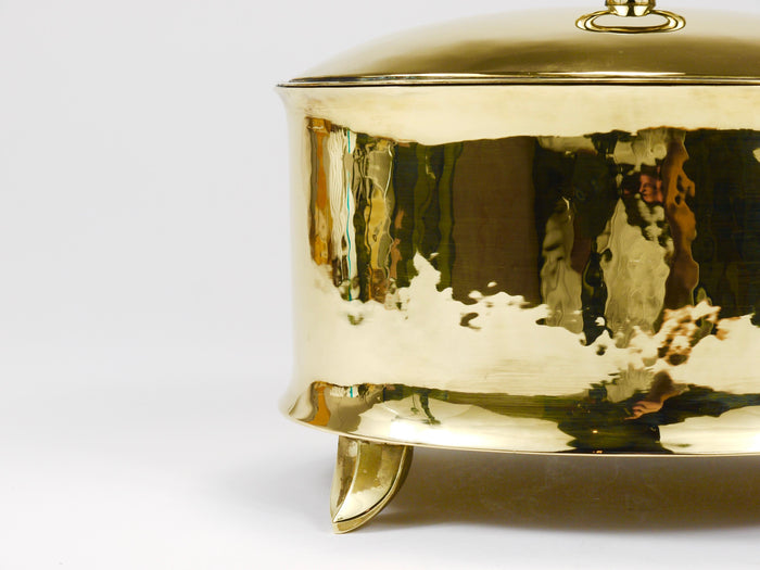 Otto Prutscher Art Nouveau Brass Box Bowl With Lid, Melzer & Neuhardt, 1920s