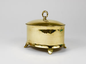 Caja o bol de latón Art Nouveau con tapa, Otto Prutscher, Melzer & Neuhardt, años 20