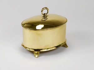 Caja o bol de latón Art Nouveau con tapa, Otto Prutscher, Melzer & Neuhardt, años 20