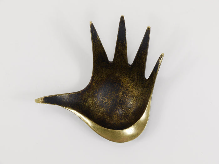 Walter Bosse Sculptural Brass Hand Bowl or Ashtray, Herta Baller, Austria, 1950s