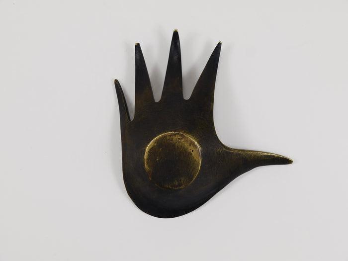 Walter Bosse Sculptural Brass Hand Bowl or Ashtray, Herta Baller, Austria, 1950s