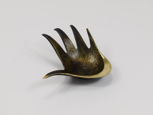 Walter Bosse Sculptural Brass Hand Bowl or Ashtray, Herta Baller, Austria, 1950s