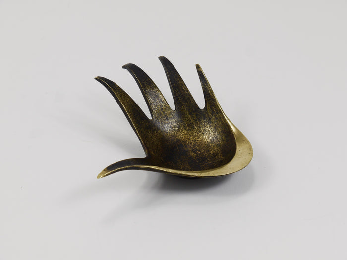Walter Bosse Sculptural Brass Hand Bowl or Ashtray, Herta Baller, Austria, 1950s