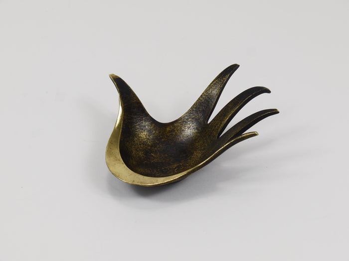 Walter Bosse Sculptural Brass Hand Bowl or Ashtray, Herta Baller, Austria, 1950s