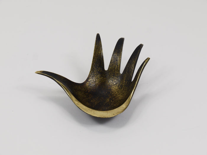 Walter Bosse Sculptural Brass Hand Bowl or Ashtray, Herta Baller, Austria, 1950s