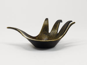 Walter Bosse Sculptural Brass Hand Bowl or Ashtray, Herta Baller, Austria, 1950s