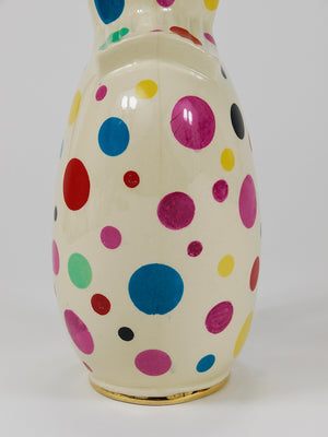 Boch Frères Gold & Polka Dot Decor Mid-Century Pitcher / Jug, Belgium, 1950s