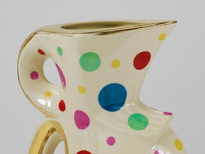 Boch Frères Gold & Polka Dot Decor Mid-Century Pitcher / Jug, Belgium, 1950s