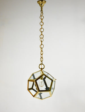 Adolf Loos Dodekaeder Pendant Lamp Chandelier, Friedrich Otto Schmidt, 1900s