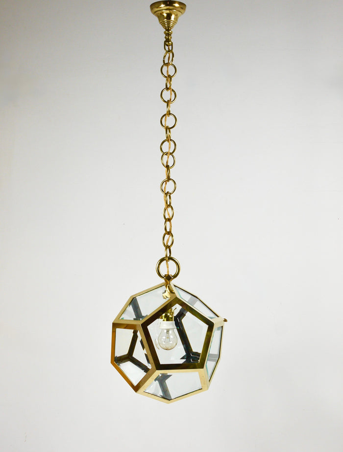 Adolf Loos Dodekaeder Pendant Lamp Chandelier, Friedrich Otto Schmidt, 1900s