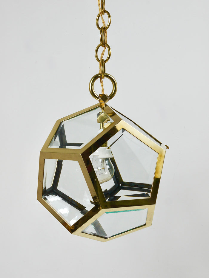 Adolf Loos Dodekaeder Pendant Lamp Chandelier, Friedrich Otto Schmidt, 1900s