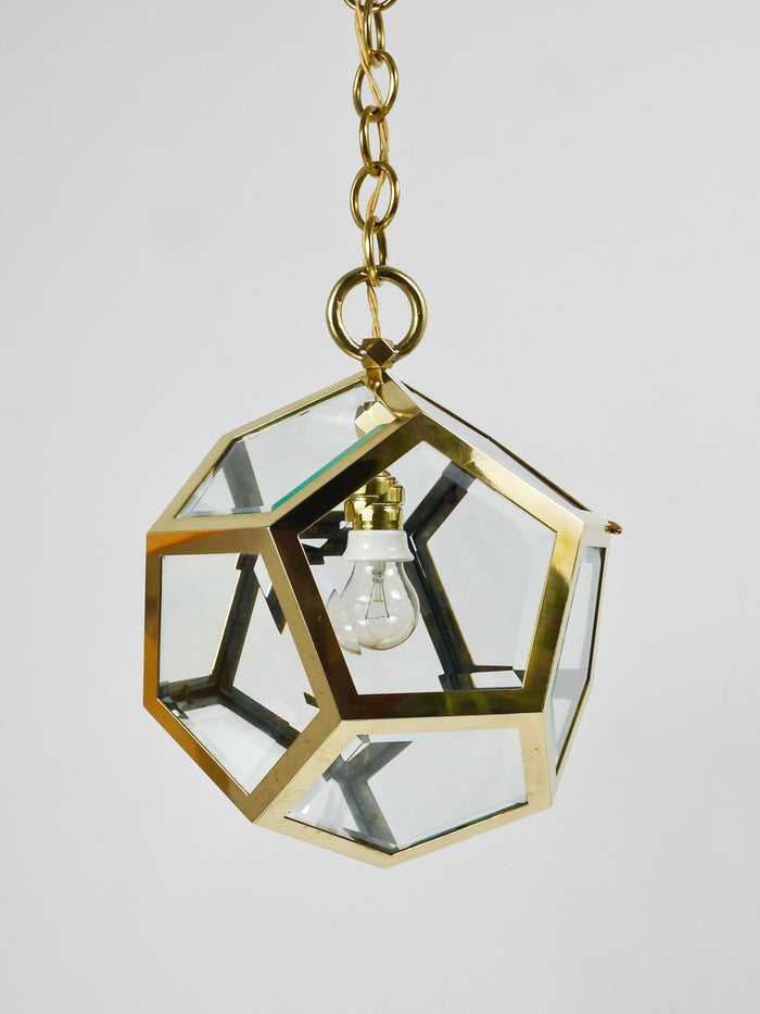 Adolf Loos Dodekaeder Pendant Lamp Chandelier, Friedrich Otto Schmidt, 1900s