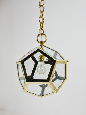 Adolf Loos Dodekaeder Pendant Lamp Chandelier, Friedrich Otto Schmidt, 1900s