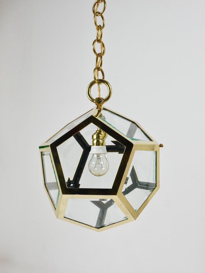 Adolf Loos Dodekaeder Pendant Lamp Chandelier, Friedrich Otto Schmidt, 1900s
