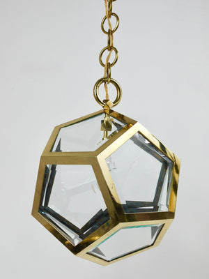 Adolf Loos Dodekaeder Pendant Lamp Chandelier, Friedrich Otto Schmidt, 1900s