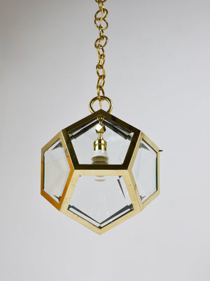 Adolf Loos Dodekaeder Pendant Lamp Chandelier, Friedrich Otto Schmidt, 1900s