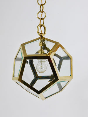 Adolf Loos Dodekaeder Pendant Lamp Chandelier, Friedrich Otto Schmidt, 1900s