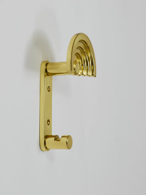 13x Ettore Sottsass Postmodern Brass Wall Coat Hooks, 1985, Valli & Valli Italy