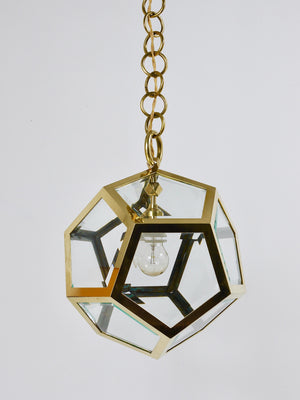 Adolf Loos Dodekaeder Pendant Lamp Chandelier, Friedrich Otto Schmidt, 1900s