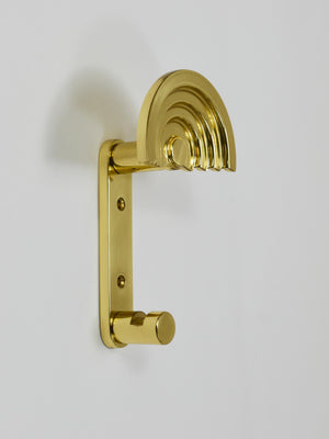 13x Ettore Sottsass Postmodern Brass Wall Coat Hooks, 1985, Valli & Valli Italy