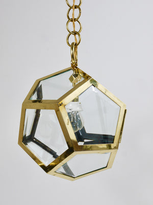Adolf Loos Dodekaeder Pendant Lamp Chandelier, Friedrich Otto Schmidt, 1900s