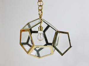 Adolf Loos Dodekaeder Pendant Lamp Chandelier, Friedrich Otto Schmidt, 1900s