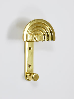 13x Ettore Sottsass Postmodern Brass Wall Coat Hooks, 1985, Valli & Valli Italy