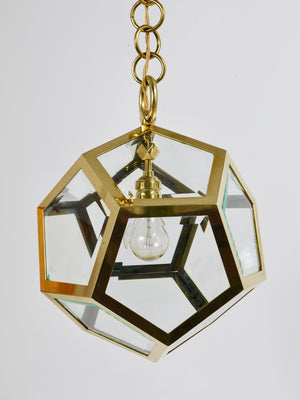 Adolf Loos Dodekaeder Pendant Lamp Chandelier, Friedrich Otto Schmidt, 1900s