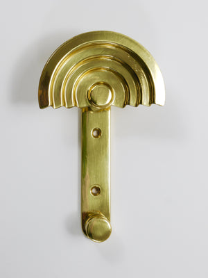 13x Ettore Sottsass Postmodern Brass Wall Coat Hooks, 1985, Valli & Valli Italy