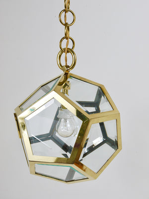Adolf Loos Dodekaeder Pendant Lamp Chandelier, Friedrich Otto Schmidt, 1900s