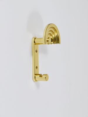 13x Ettore Sottsass Postmodern Brass Wall Coat Hooks, 1985, Valli & Valli Italy