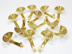 13x Ettore Sottsass Postmodern Brass Wall Coat Hooks, 1985, Valli & Valli Italy