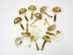 13x Ettore Sottsass Postmodern Brass Wall Coat Hooks, 1985, Valli & Valli Italy