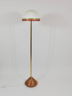 Lampadaire Febo de Roberto Pamio en marbre, laiton et verre de Murano par Leucos Italy