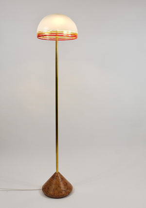 Lampadaire Febo de Roberto Pamio en marbre, laiton et verre de Murano par Leucos Italy