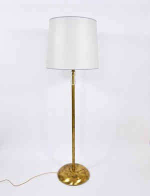 Bakalowits Wien Stehlampe aus massivem Messing mit Griff aus Glas, Österreich, 1950er-Jahre