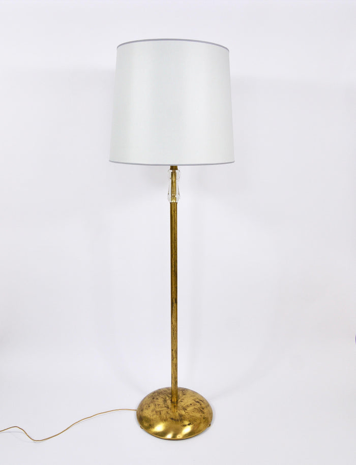 Bakalowits Vienna Solid Brass Floor Lamp With Glass Handle, Austria, 1950s