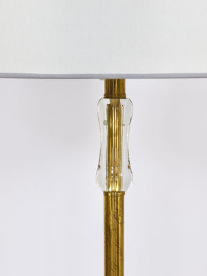 Bakalowits Wien Stehlampe aus massivem Messing mit Griff aus Glas, Österreich, 1950er-Jahre