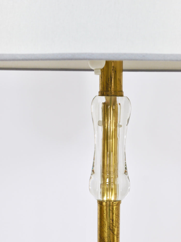 Bakalowits Vienna Solid Brass Floor Lamp With Glass Handle, Austria, 1950s