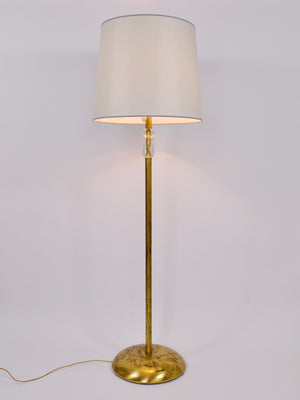 Bakalowits Wien Stehlampe aus massivem Messing mit Griff aus Glas, Österreich, 1950er-Jahre