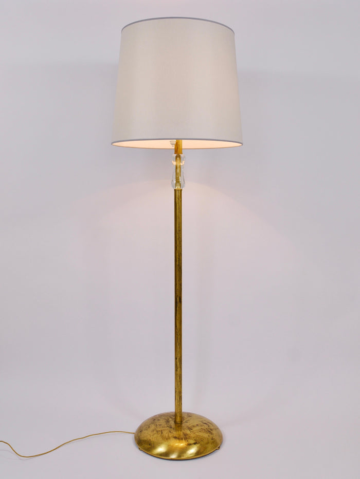 Bakalowits Vienna Solid Brass Floor Lamp With Glass Handle, Austria, 1950s