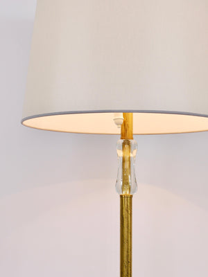Bakalowits Wien Stehlampe aus massivem Messing mit Griff aus Glas, Österreich, 1950er-Jahre