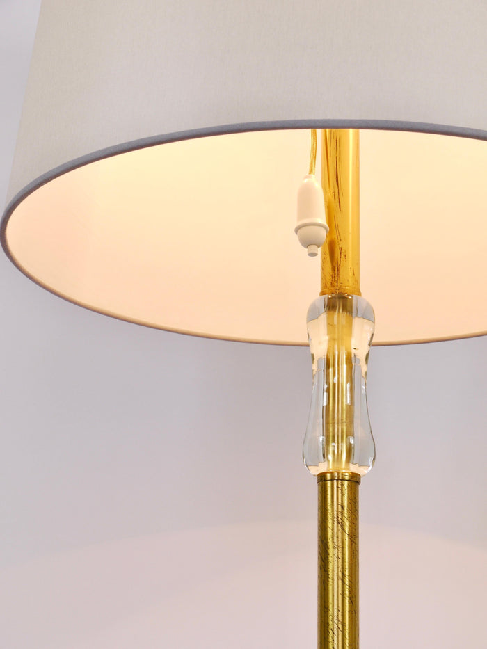 Bakalowits Vienna Solid Brass Floor Lamp With Glass Handle, Austria, 1950s