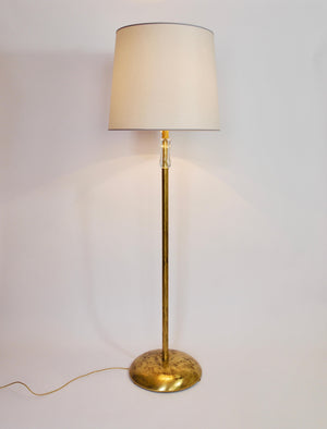 Bakalowits Wien Stehlampe aus massivem Messing mit Griff aus Glas, Österreich, 1950er-Jahre