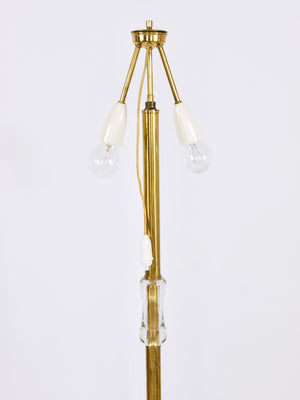 Bakalowits Wien Stehlampe aus massivem Messing mit Griff aus Glas, Österreich, 1950er-Jahre