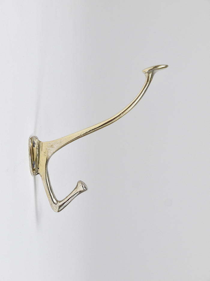 Up to 6 Adolf Loos Art Nouveau Nickel Brass Wall Hooks Café Capua Vienna, 1900s
