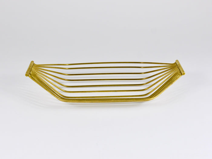 Austrian Mid-Century Large Brass Wire Fruit Basket Bowl, Carl Aubock Style, 1950
