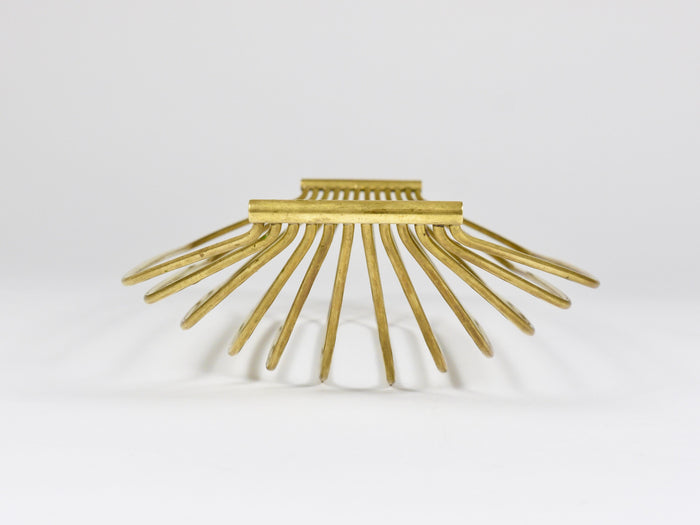 Austrian Mid-Century Large Brass Wire Fruit Basket Bowl, Carl Aubock Style, 1950
