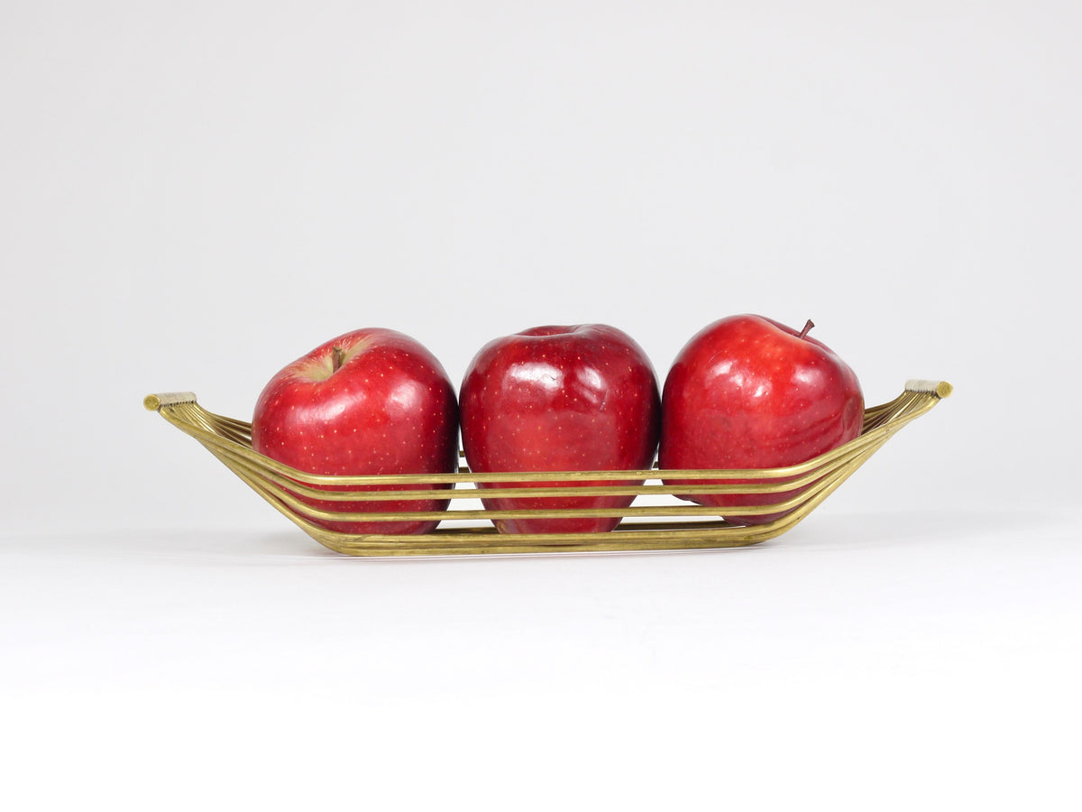 Große österreichische Mid-Century-Obstschale aus Messingdraht, im Stil von Carl Auböck, 1950
